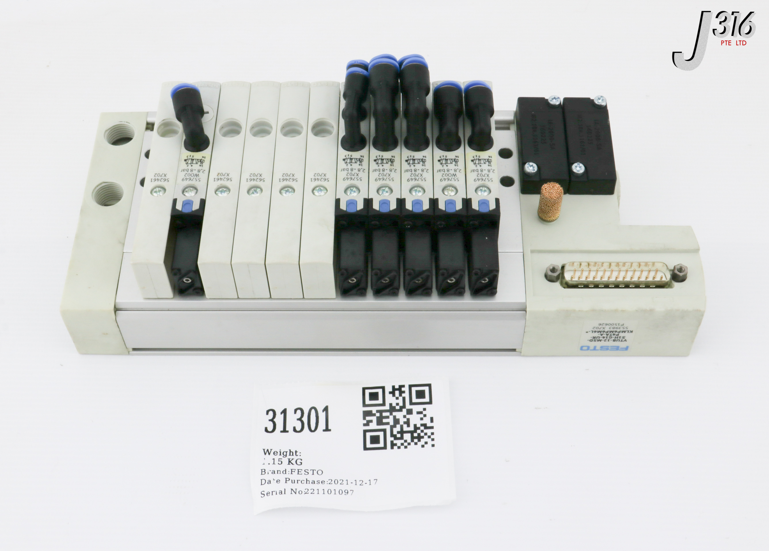 31301 FESTO 13-SLOT VLV TERMINAL ASSY VTUB-12-MSD-S1H-G14-UR-P4TA